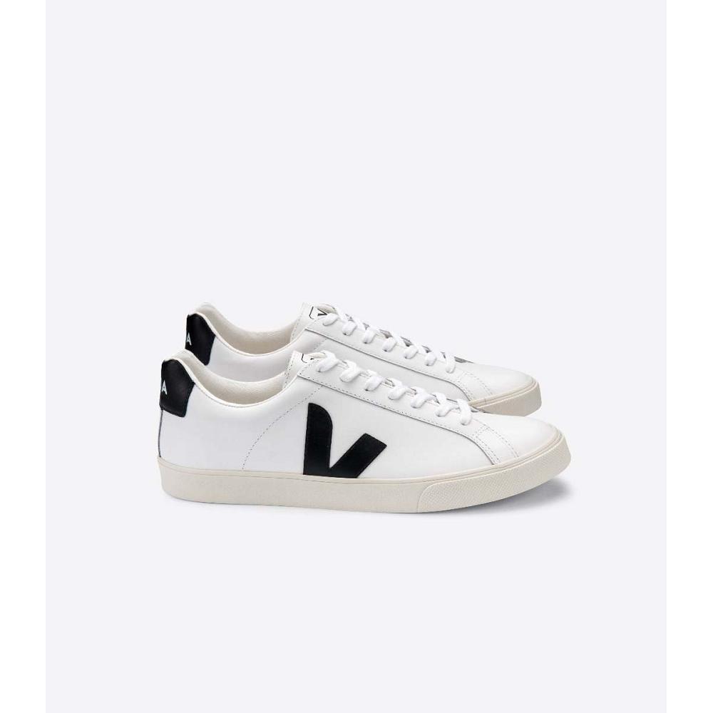 Veja ESPLAR LEATHER Sneakers Dames White/Black | NL 614VRW